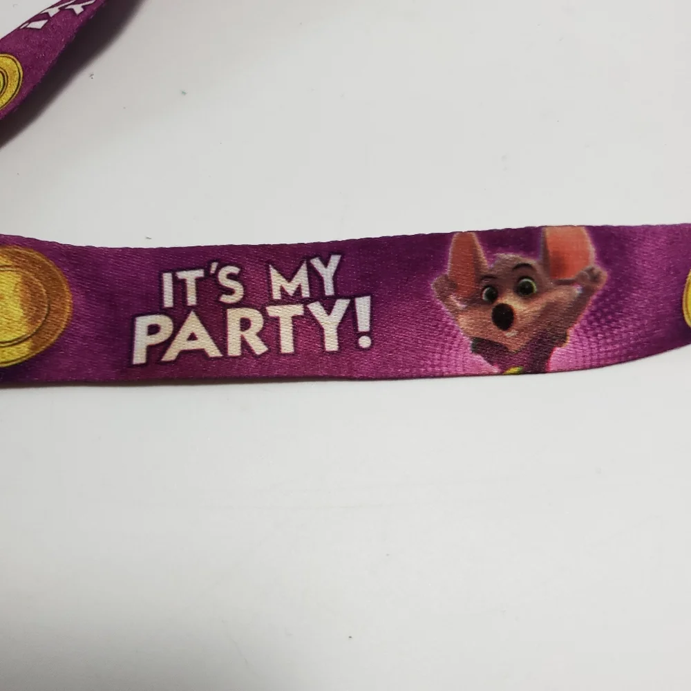 Chuck E. Cheese It's My Party Bronze Tone Coin Medallion & Lanyard